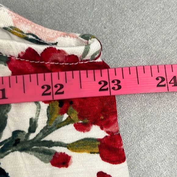 Papermoon Red White Floral Sleeveless Smocked Neck Top 3X Plus Stretch NWOT - Picture 8 of 9